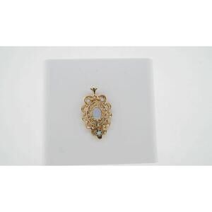 Estate Sale Opal Pendant Vintage 14k Yellow Gold 0.70 CTW Antique Ruby Necklace